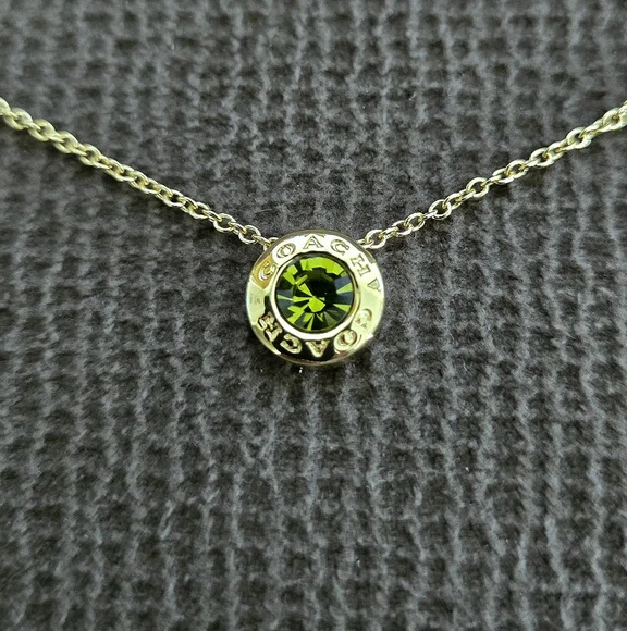 Coach Raised Gold💛 Slider Disc💿 Pendant Necklace - NIB - Picture 7 of 16